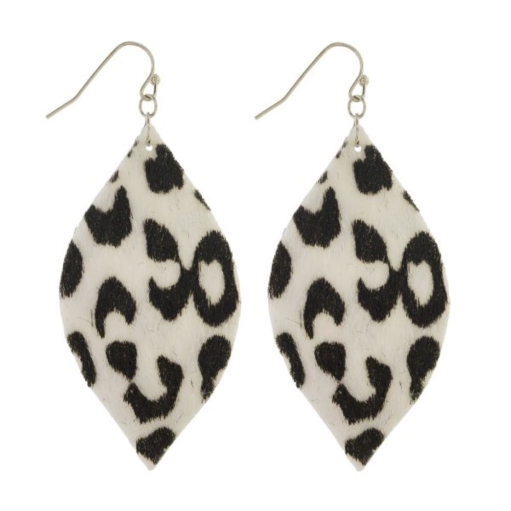 White Leopard Earrings